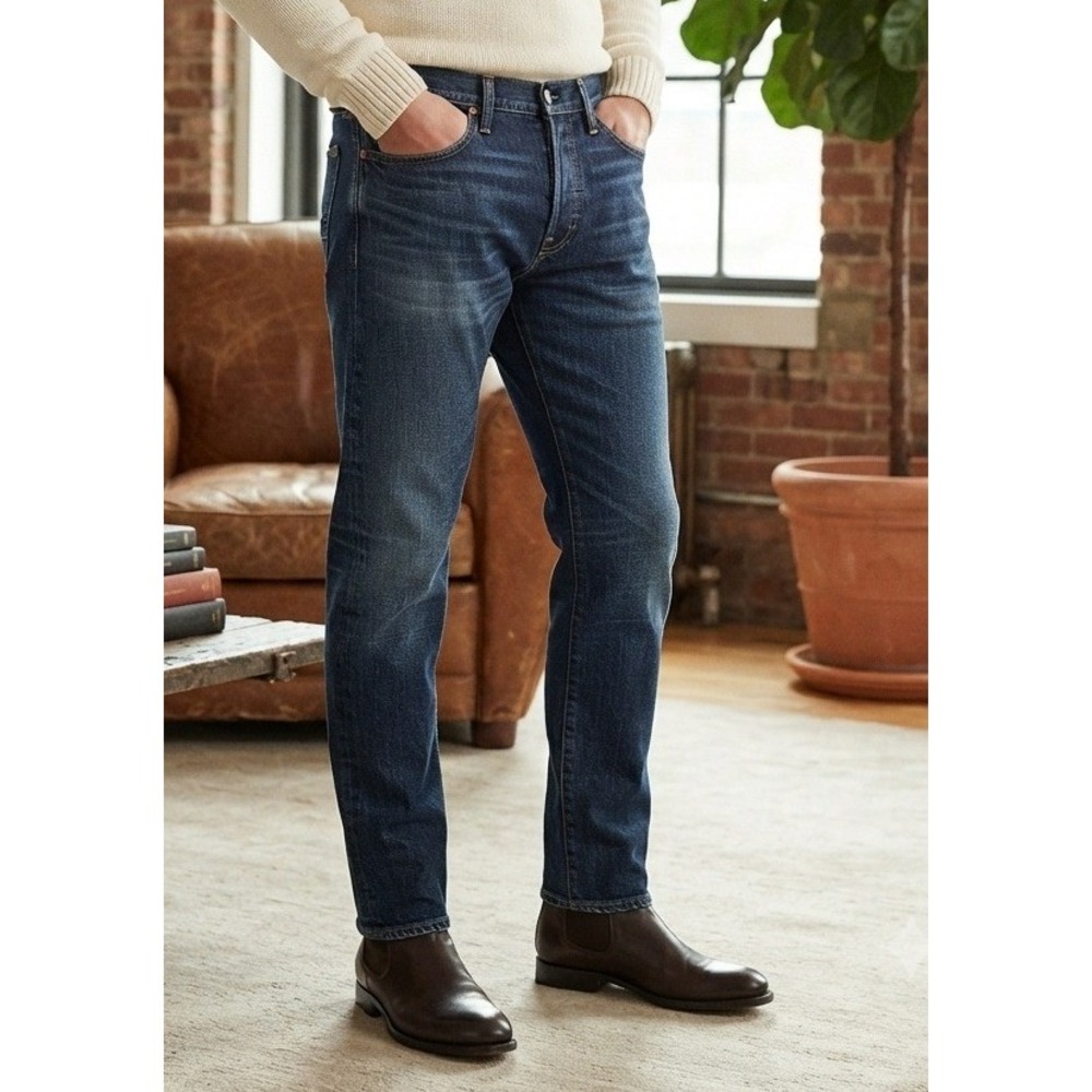 Polo Ralph Lauren Varick Slim Straight Denim Jeans Mens 34x30 Stretch Button Fly